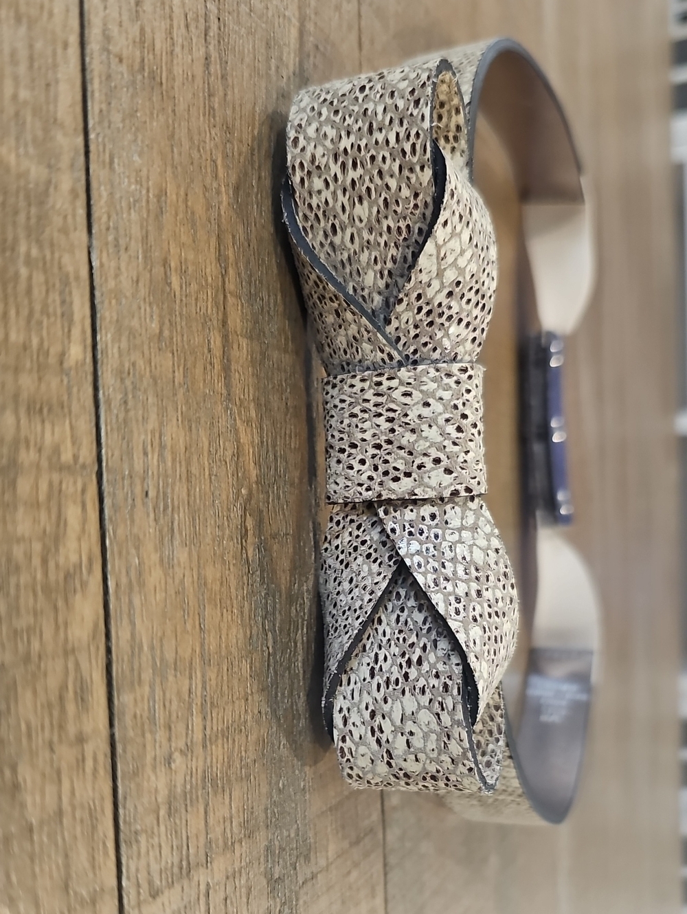 Neutral Textured Bow Accent Belt - Unbranded
